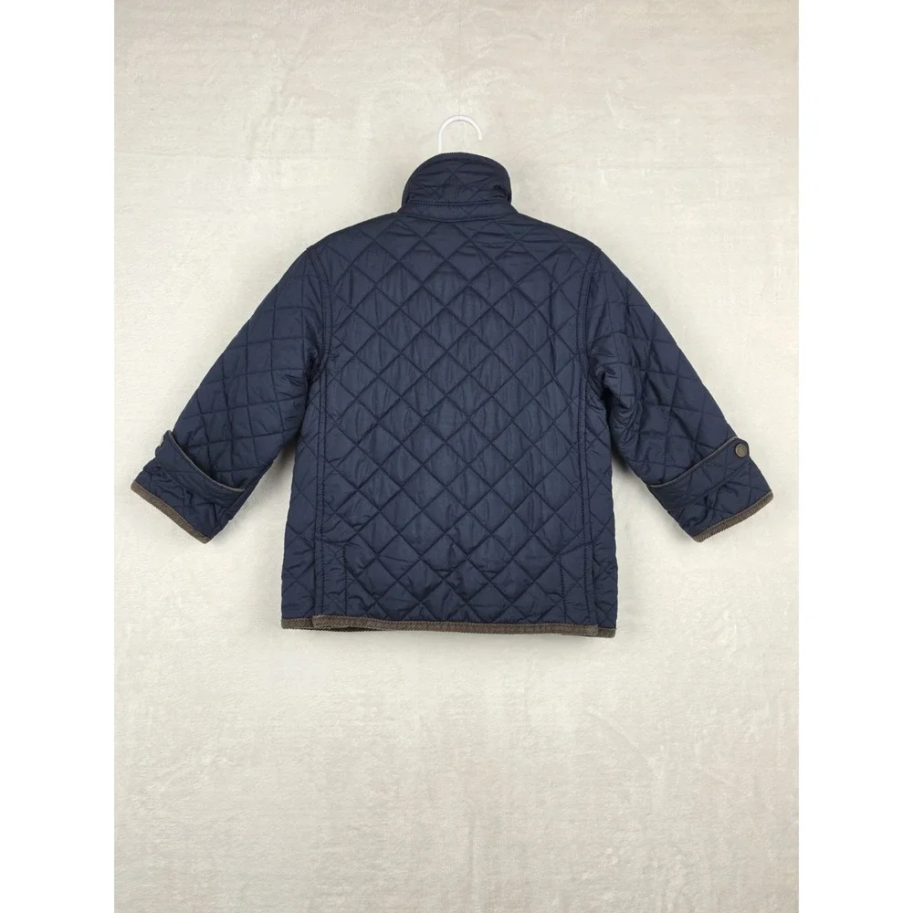 Polo Ralph Lauren Toddler Quilted Barn Jacket Size 2/2T Navy Corduroy Collar